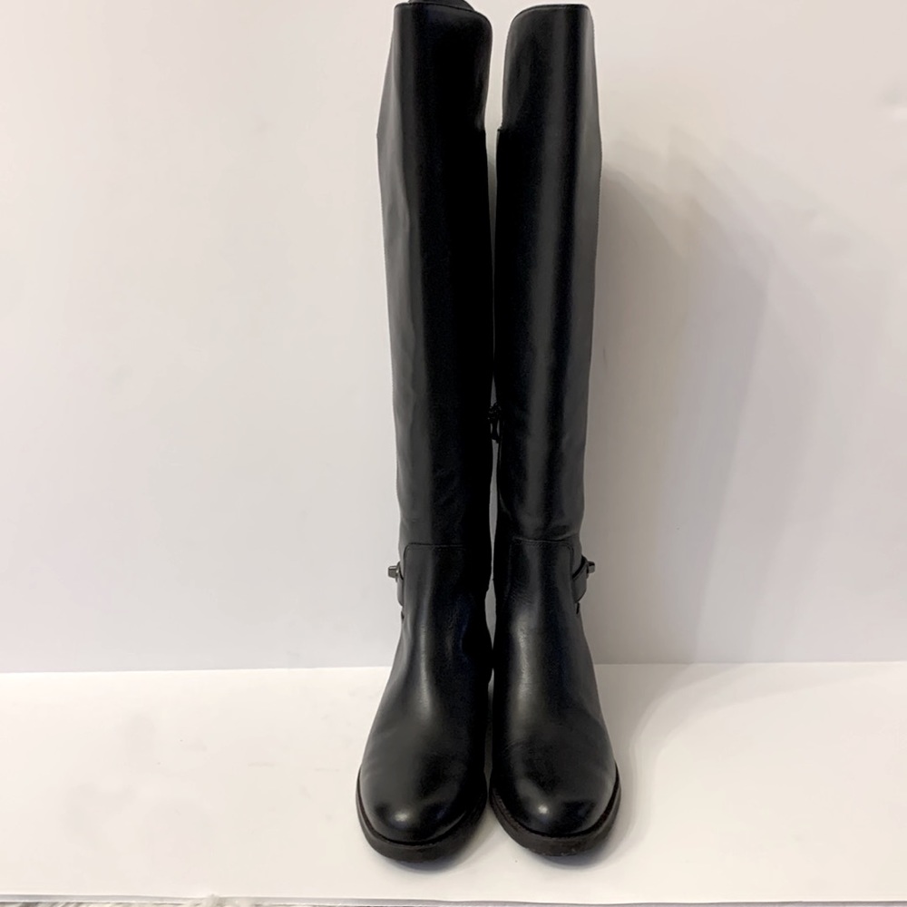 COACH Elegant Black Leather Riding Boots - Picture 4 of 13